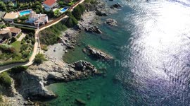 summer aerial shot in palamos, Catalonia 5 2022