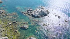 summer aerial shot in palamos, Catalonia 8 2022