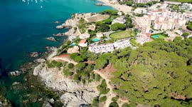 summer aerial shot in palamos, Catalonia 9 2022