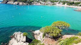 summer aerial shot in palamos, Catalonia 10 2022