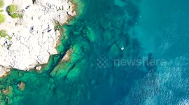 summer aerial shot in palamos, Catalonia 13 2022