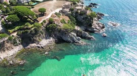 summer aerial shot in palamos, Catalonia 16 2022