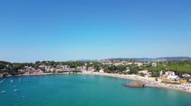 summer aerial shot in palamos, Catalonia 18 2022