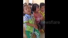 Boy dozes off in class at the end of the school day