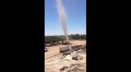 Mini tornado blasts through building site in Perth