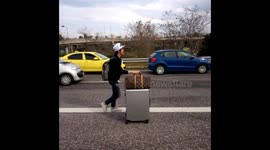 Going to Athens airport on foot. 2