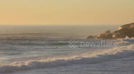 Golden light surfing timelapse