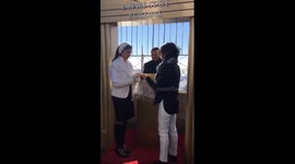 wedding of two women on Valentine's Day on  86th floor of Empire State Building