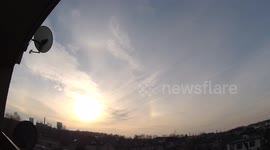 Sun halo, amazing time-lapse