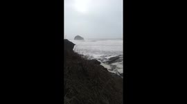 Flying sea Foam caused by Storm Imogen