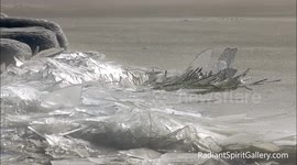 Stunning sight of ice stacking like shards of glass in US