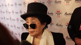 Yoko Ono wears top hat to NME awards on her birthday