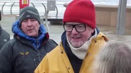 New Top Gear Presenter Chris Eavans filming opposite blackpool tower