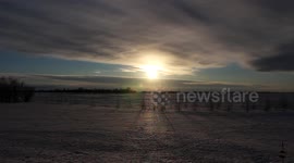Stunning sunset in Southern Manitoba, Canada
