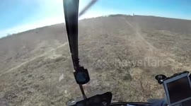 Cockpit POV as hunters' helicopter crash lands in Texas