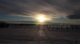 Stunning sunset in Southern Manitoba, Canada