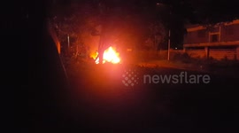 Uber Taxi Set on Fire in Nairobi Kenya