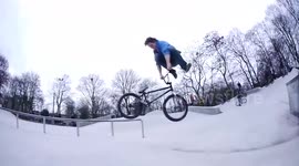 BMX Rider does extreme Fakie Tailwhip