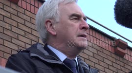 John McDonnell speaks at rally as 'Heathrow 13' protesters in court