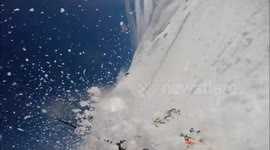 Skier crashes in Italy while wearing helmet cam