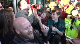 'Heathrow 13' protesters celebrate as they walk free from court
