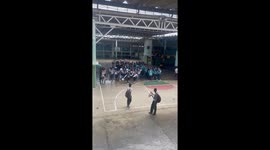Students form a stampede when the last bell rings *High School Memories*