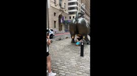 'Never felt more single': Tourists leave the internet in hysterics queuing for HOURS to stroke a statue in a VERY peculiar spot  PART 2/3