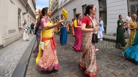The Ratha Yatra Parade 2023 In The Historic Center Of Prague, Czech Republic