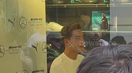 Mercedes Formula 1 pilot George Russel gathers crowds in Soho event
