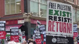 Protest against recent air strikes on Jenin takes place in London's Israeli Embassy