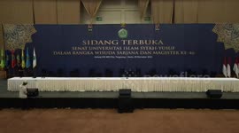 Footage drone pull back crash in my graduation ceremony in Indonesia convention hall