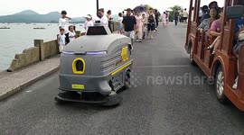 An Intelligent Sweeping Robot in Hangzhou, China