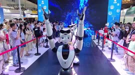 Human-like Intelligent Service Robo at The 2023 WAIC in Shanghai, China