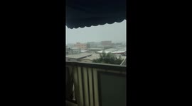 Forte pluie en Côte d’Ivoire dans la ville d’Abidjan lors de la saison pluvieuse