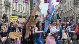 Thousands of people march in central London for Trans Pride 2023