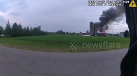 Brave Cop Rescues Three Cows Stuck Inside Burning Barn In Sturgeon Bay, WI, USA