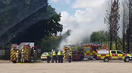 Police and fire services attend fire near Crooked House in Himley