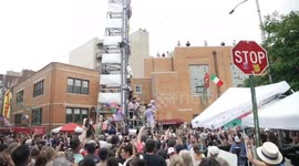 Thousands cheer the famous Giglio lift in Brooklyn on Sunday