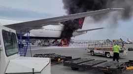 Smoke engulfs plane when truck catches fire at airport in Canada