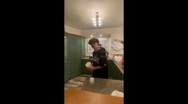 Older son nails his dad with some Whipped Cream after his mum didn’t request it!!