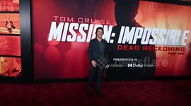 Simon Pegg and Tom Cruise at 'Mission Impossible - Dead Reckoning Part One' premiere in New York