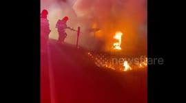 Cops in Oregon arrest woman as she gets out of burning car after high-speed chase