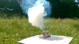 Chain Reaction of Burning Match Heads in Light Bulbs