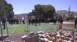 Palestinian president Mahmud Abbasarrives in a landmark visit to the Jenin camp, north of the West Bank, a week after the largest Israeli raid there in years
