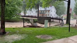 Intense rainfall unleashes torrential river in West Point, New York