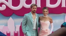 Margot Robbie and Ryan Gosling take to the pink carpet for Barbie premiere in London