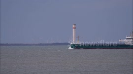 Innovative wind-assisted ship seen off Kent coast, UK