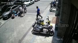 Chinese girl miraculously survives from being crashed into by scooter