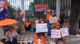 Thai protesters chant in support of elections' winner Pita Limjaroenrat