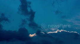 Colourful clouds illuminate sky above China's Nanning